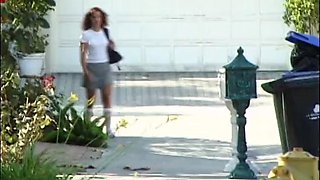 Teen brunette fucked in the bathroom