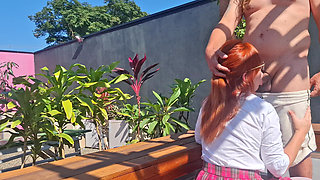 Fucking the Innocent Redhead in the Garden