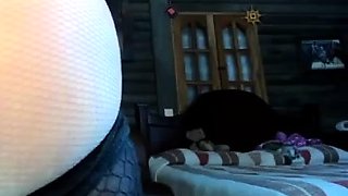 Big ass webcam slut in black stockings squirting like