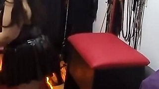 Piss Drenched Masked Slave Worships Dominant Brunette Goddess