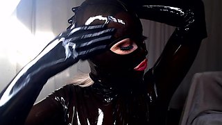 two women fetish latex asslicking and anal mff