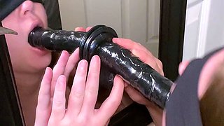 Amateur redhead poses and masturbates with toys