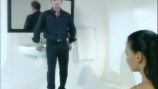 Classic threesome: Blowjob, Anal  Brunette Porn