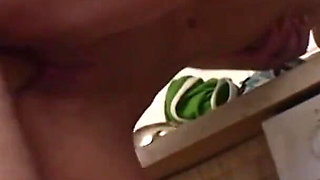 Hot and sexy babe enjoys fucking huge cock in the kitchen