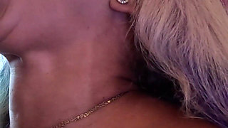 Sexy Light Skin Ebony Swallows My Cum Load