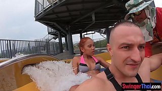 Waterpark fun and sex at home after with hot Thai girlfriend