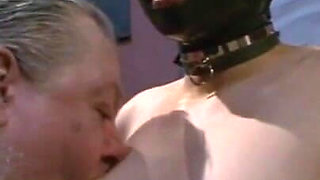 Masked petite bottle in pussy humiliating
