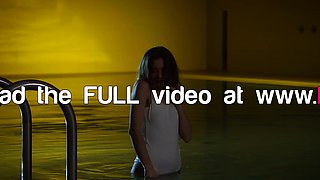 Petite blonde Russian MILF skinny dips