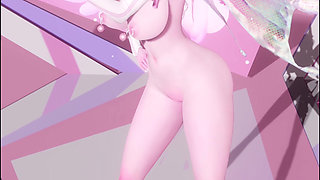 [mmd] Pink Korean Princess Beauty Live Queencard Double Ponytail Nipple Bell