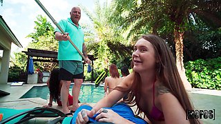 Chloe Marie is sucking cock in POV poolside
