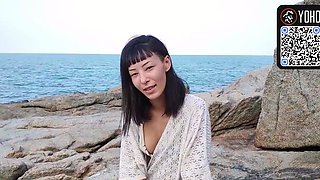 Beautiful Asian brunette wanks alone