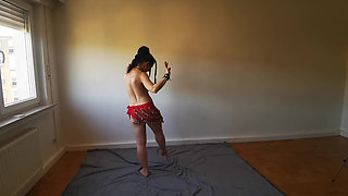 Sexy Arab Slave Performs Hot Dance - Bellydancing Belt Striptease Ends Totally Naked