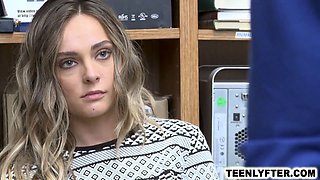 Lovely blond teen shoplifter roped & fucked