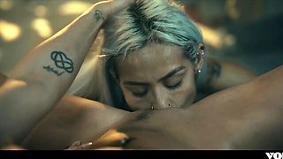 Desirable Amirah Adara and Veronica Leal's pussy licking clip