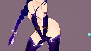 Busty Raiden Shogun Phut Hon Sexy Dance Hentai Animation