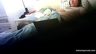 Stepmom watching porn and masturbating (hidden cam)