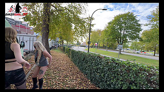 Two Horny Hookers Get It Publicly at the B1! Double Squirt!