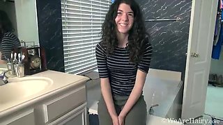 Silki Smith introduces herself in her bathroom - WeAreHairy