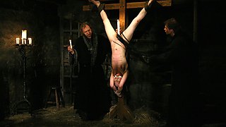 Prostitute Mathilda Endures BDSM Gang Bang & Pussy Torment with Candle Wax