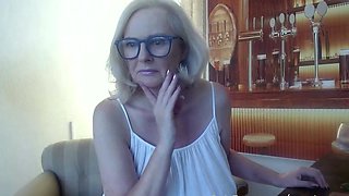Big Boobed Blonde Masturbates With A Dildo In The Bathroom