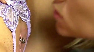 MILF in lingerie goes to pick up the car but her pussy itches with desire