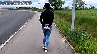 Public Pee Fail! MILF Accidentally Pisses Outside & Gets Caught by Cars