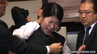 Two co-workers fuck and toy pussy of naughty Japanese gal Aoi Wajo