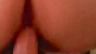 Latina Riding Huge Dildo