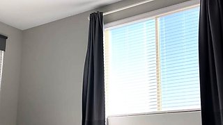 Curly Blonde Teen Records Solo Dildo Masturbation
