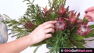 Unshaven lesbian pussy licked and fingered