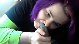 Emo Goth Girl's Foot Fetish Webcam Show