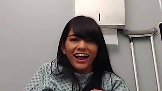 Busty Big Ass Quarantined Teen Almost Caught Masturbating in Hospital Room