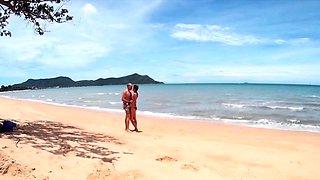 Public Nudist Beach Blowjob and Fuck with FoxandFoxy