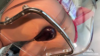 POV Worship of Goddess Wet Nylon Ass While She Riding on the Eggplant