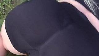 Condom Left in Ass After Rough Anal Sex in the Woods