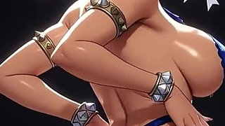 Gol Hot Cartoon Animation Asian Chun Blue Lingerie Teasing