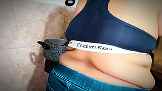 Uber Driver Girl Morning Routine Start by Cooking in Kitchen After Getting Fucked by Roommate