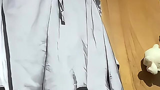 Hot 18-year-old schoolgirl strips before class, perfect tits. Home video