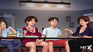 Summertime saga - Two Matures Play with Handles Under the Table E2 # 64