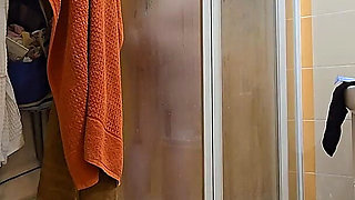 Cute BBW Wife with Big Soft Natural Tits and Big Ass Takes a Shower