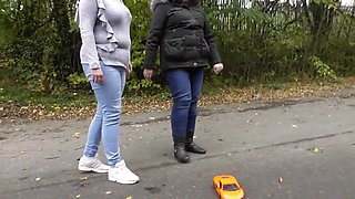 toy car crush, 2 English ladies crushing toys, sexy toy crush, toy crushing