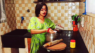 Hot Indian Bhabhi in Nighty Fucked by Devar in Kitchen