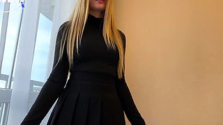 A beautiful tourist gave herself in a hotel at the resort