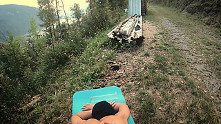 Anal Pleasure for Both Wife and Husband Gets Pegged with Her Strapon Outdoor Creampie Adventure