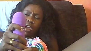 Black Pearl Purple Vibrator Fucking