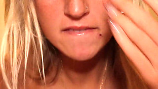 18 Year Old College Slut Gets Her Face Covered in Cum!!