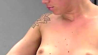 Cora's breast whipped hard and punished