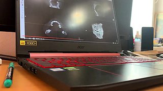 Sexy doctor Masturbates and moans loudly in the office in