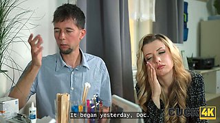 Cuck4k. wild therapist massaged her pussy... in front of spouse