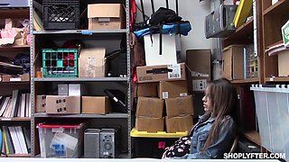 Shoplifting petite teen Kimmy Granger caught and fucked by a guard